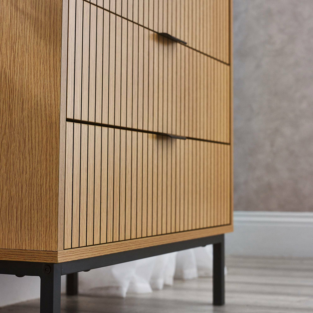 Julian Bowen Sia 3 Drawer Warm Wood Storage Chest Image 8