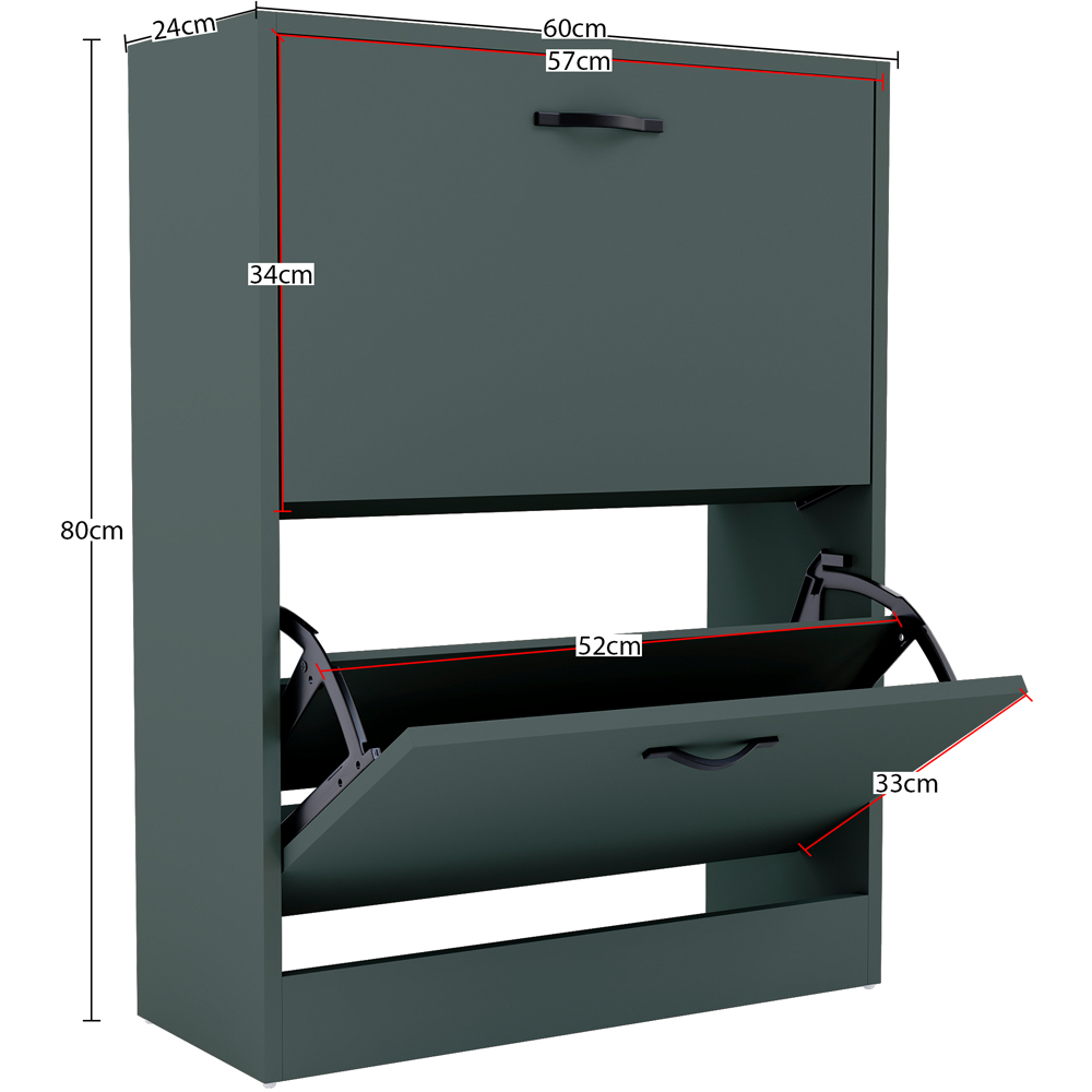 Vida Designs 2 Drawer Green Shoe Cabinet Image 7