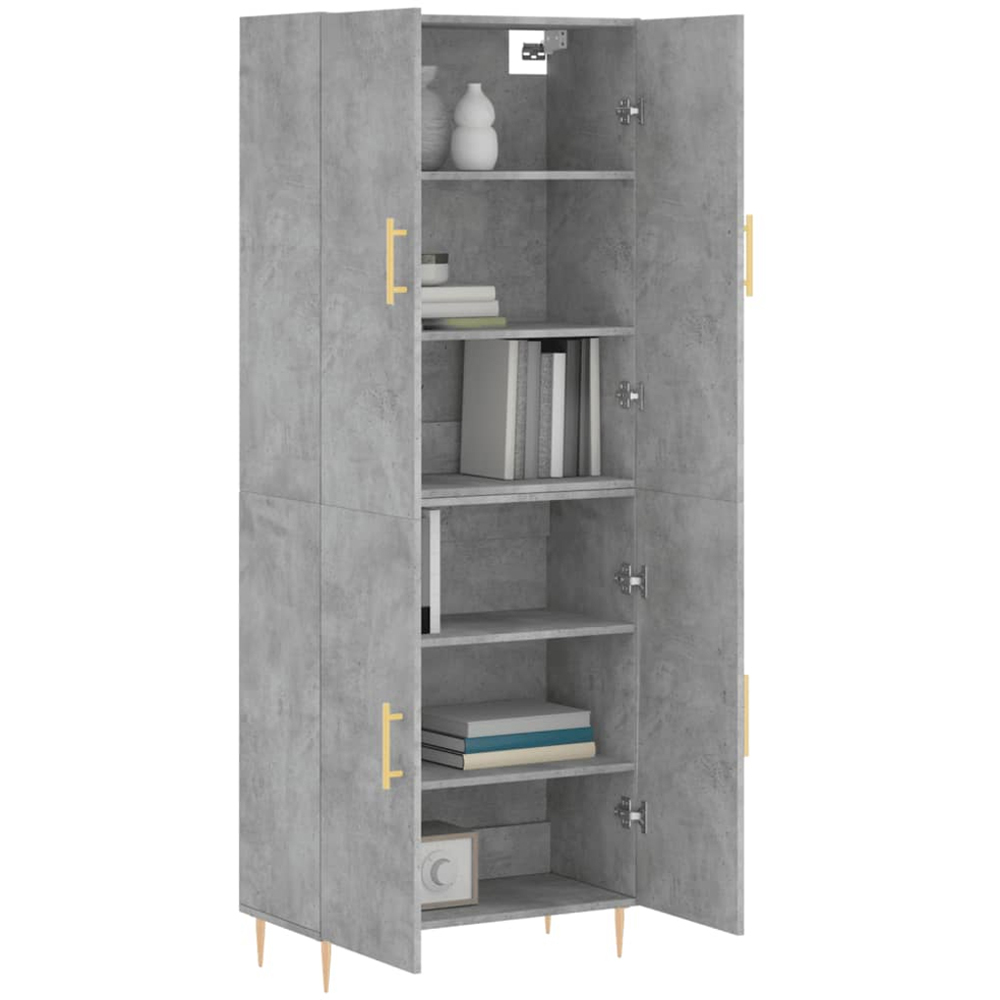 vidaXL 4 Door Concrete Grey Wooden Cabinet Image 3