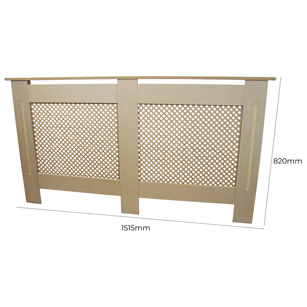 Monster Shop MDF Natural Diamond Grill Radiator Cover 152cm Image 6