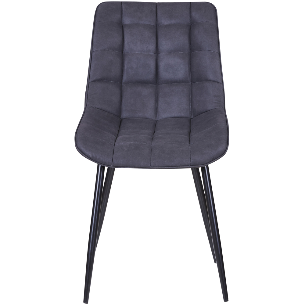 wilko Alba Set of 2 Slate Grey Suede Effect Plush Padded Dining Chairs Image 2