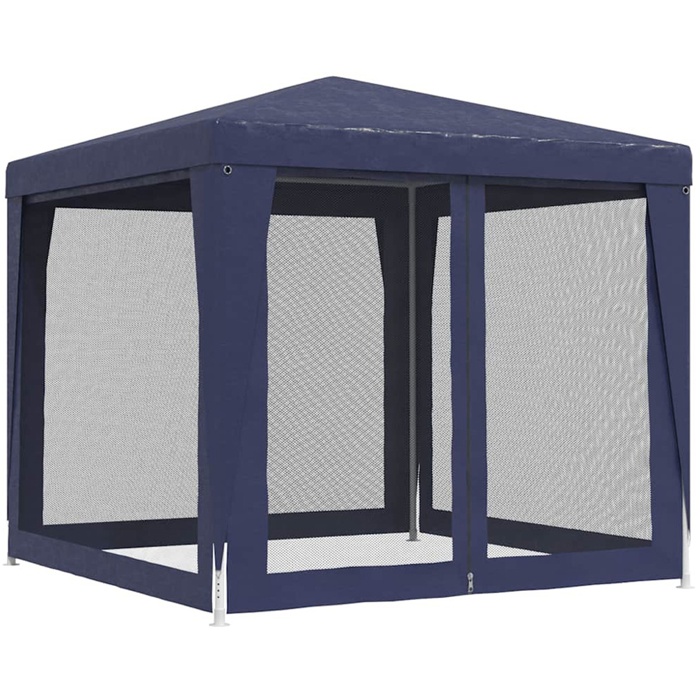 vidaXL 3 x 3m Blue Party Tent with 4 Mesh Sidewalls Image 5