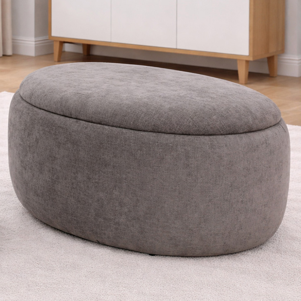 Fort Greene Stone Storage Ottoman 87cm Image 1
