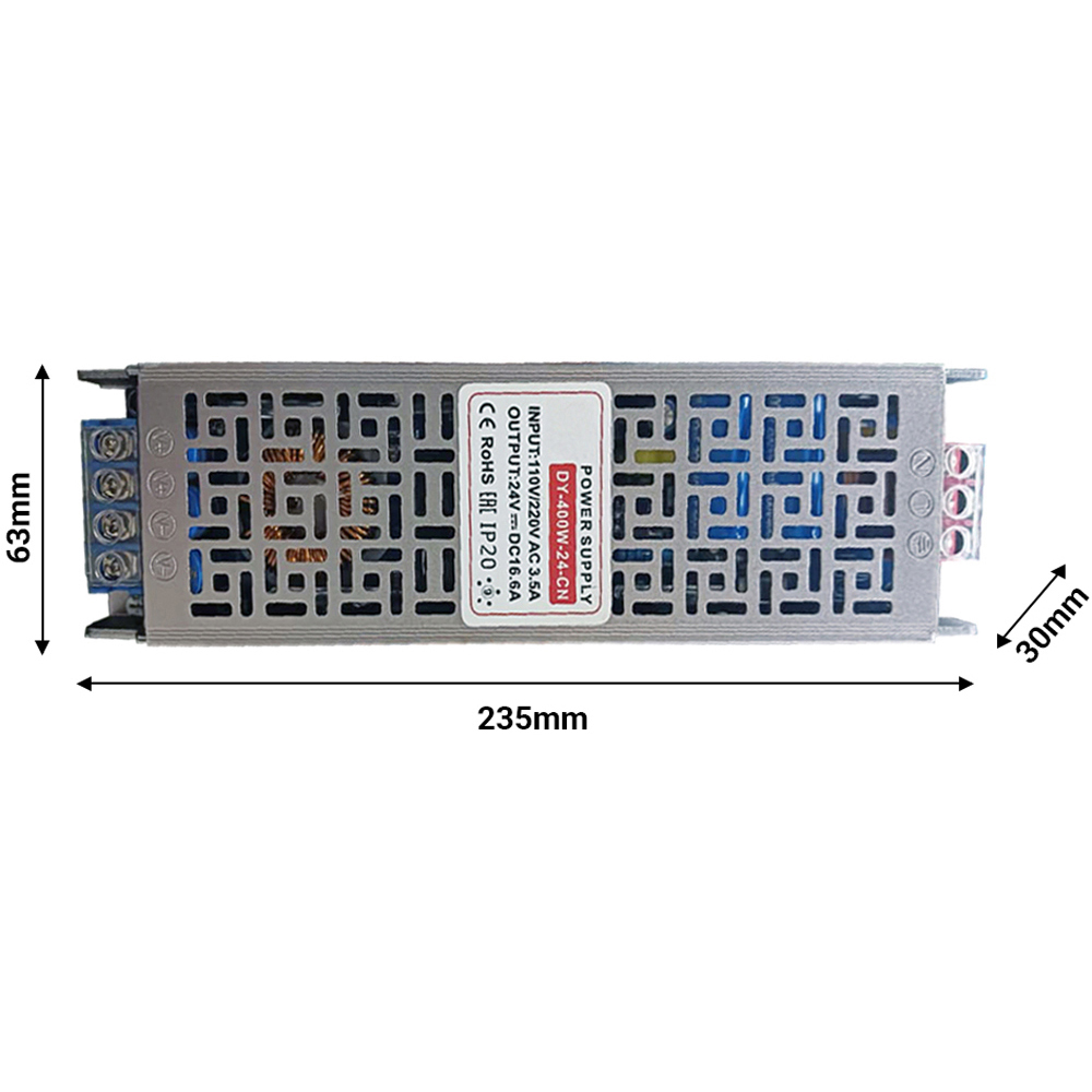 ENER-J 24V 16.6A 400W Slim SMPS Metal Driver Image 5