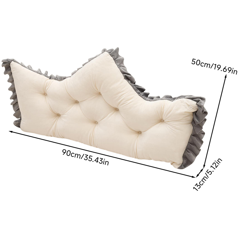 Living and Home Pearl White and Grey Button Tufted Crown Headboard Pillow 50 x 90cm Image 8