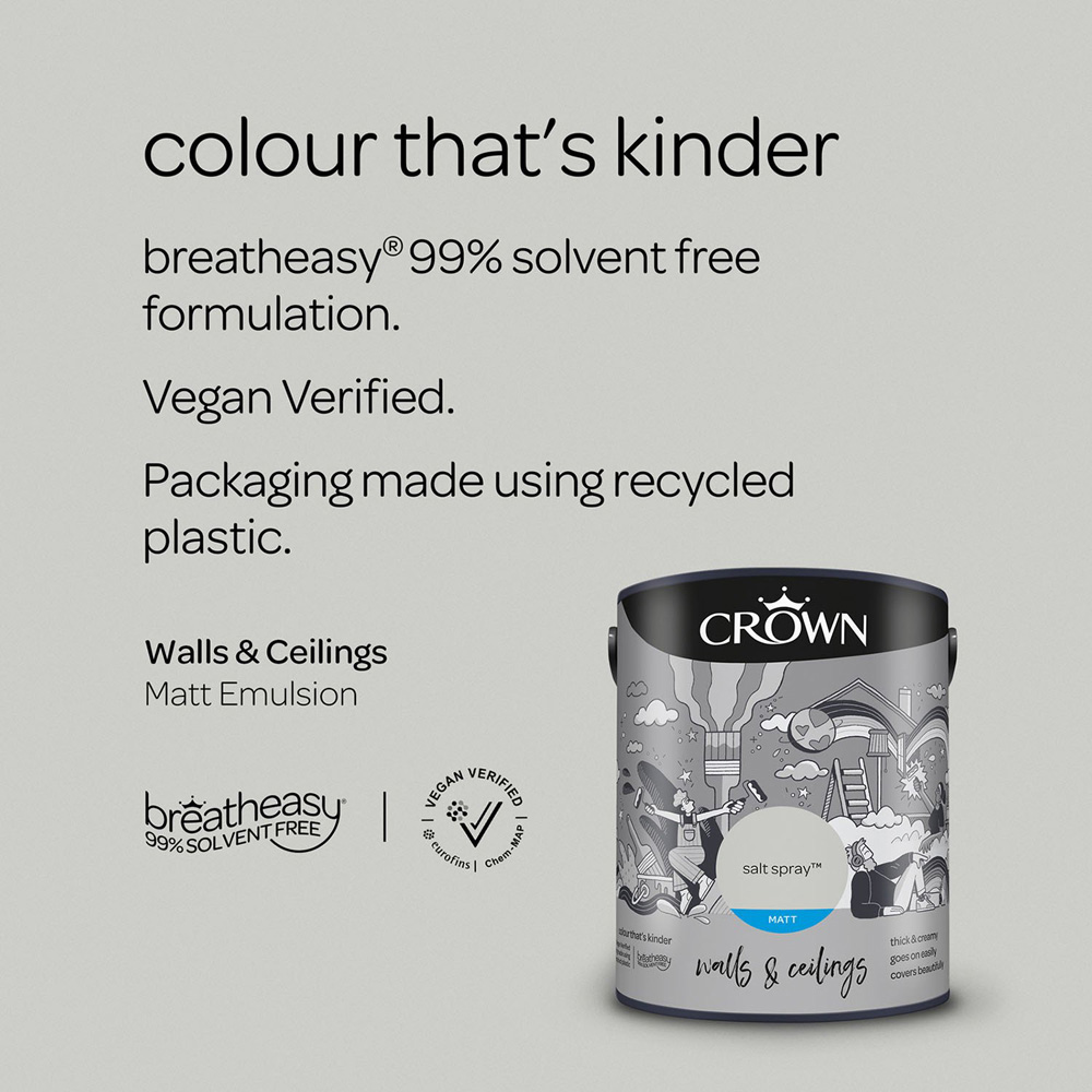 Crown Matt Emulsion Paint 5L - Salt Spray Image 8