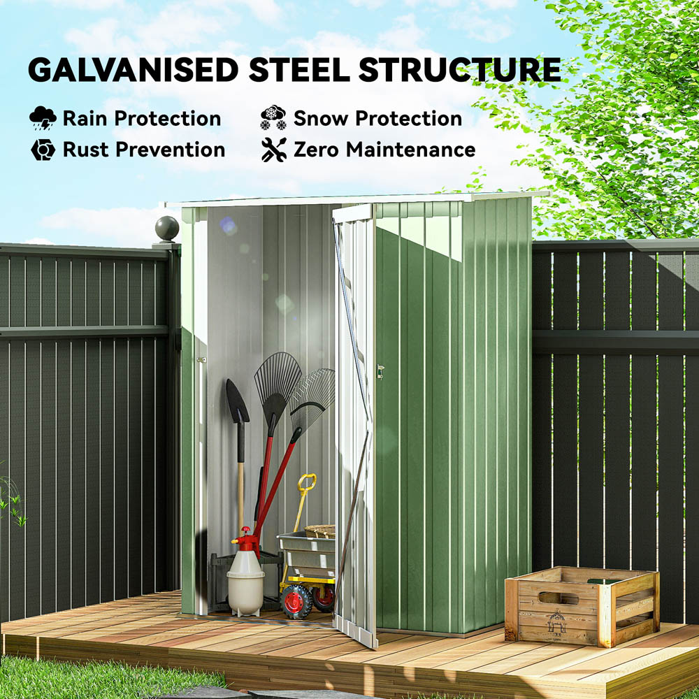Outsunny 4.6 x 3ft Light Green Metal Pent Garden Shed Image 5