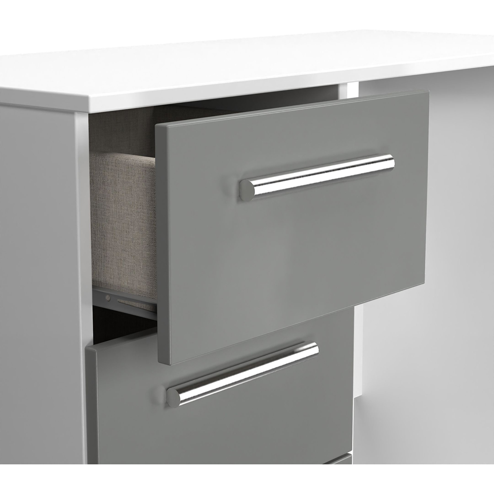 Crowndale Contrast 3 Drawer Dusk Grey and White Vanity Dressing Table Ready Assembled Image 6