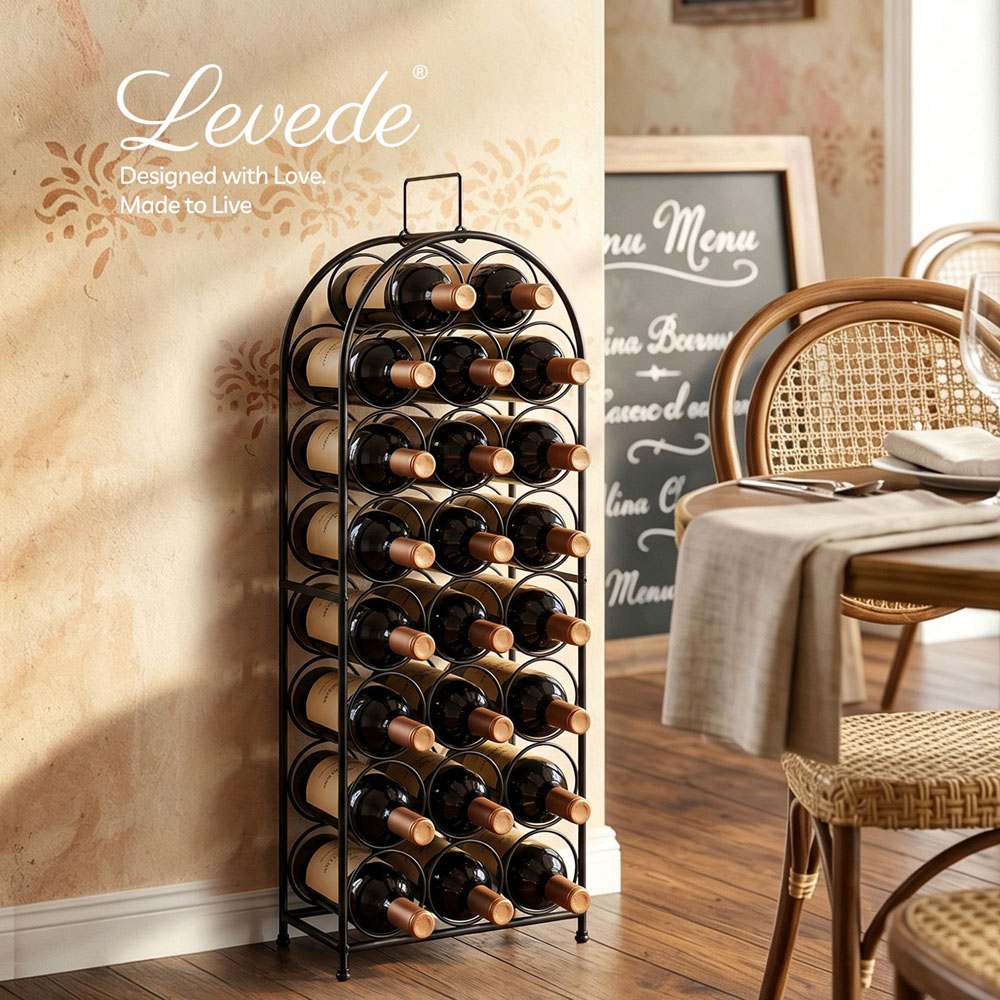 Levede Black 23 Bottles Freestanding Wine Rack Image 8