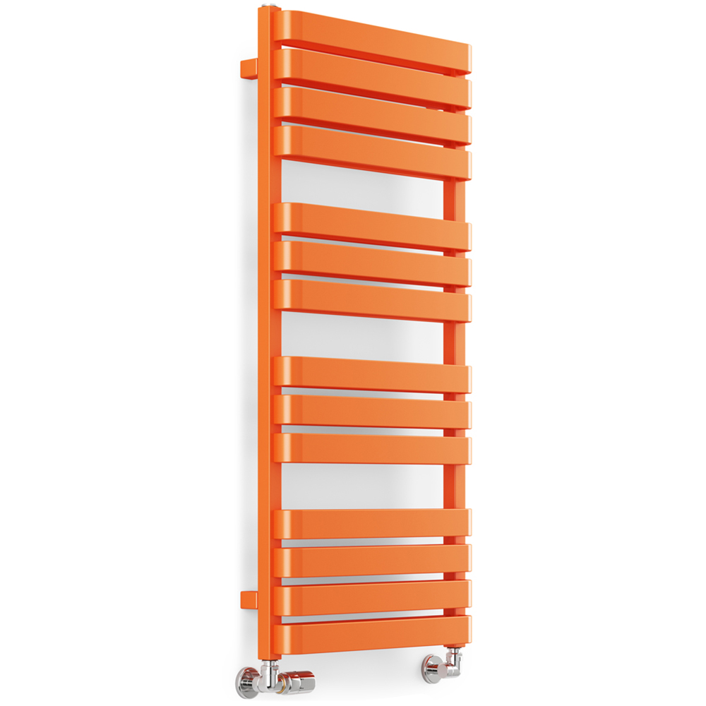 Terma Warp T Bold Matt Orange Heated Towel Rail 2660 BTU 1110 x 500mm Image 1