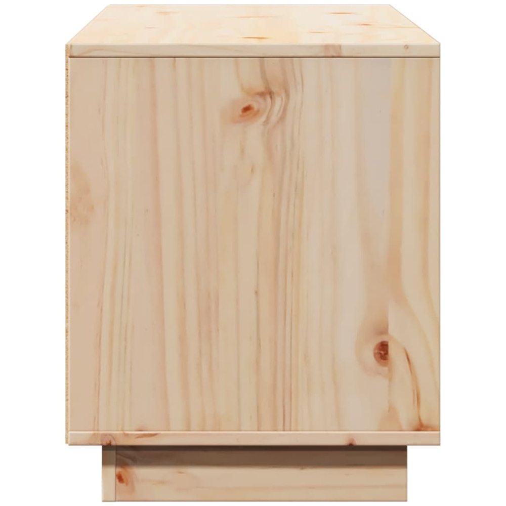 vidaXL 2 Door Single Shelf Natural Solid Pine Wood TV Cabinet Image 7