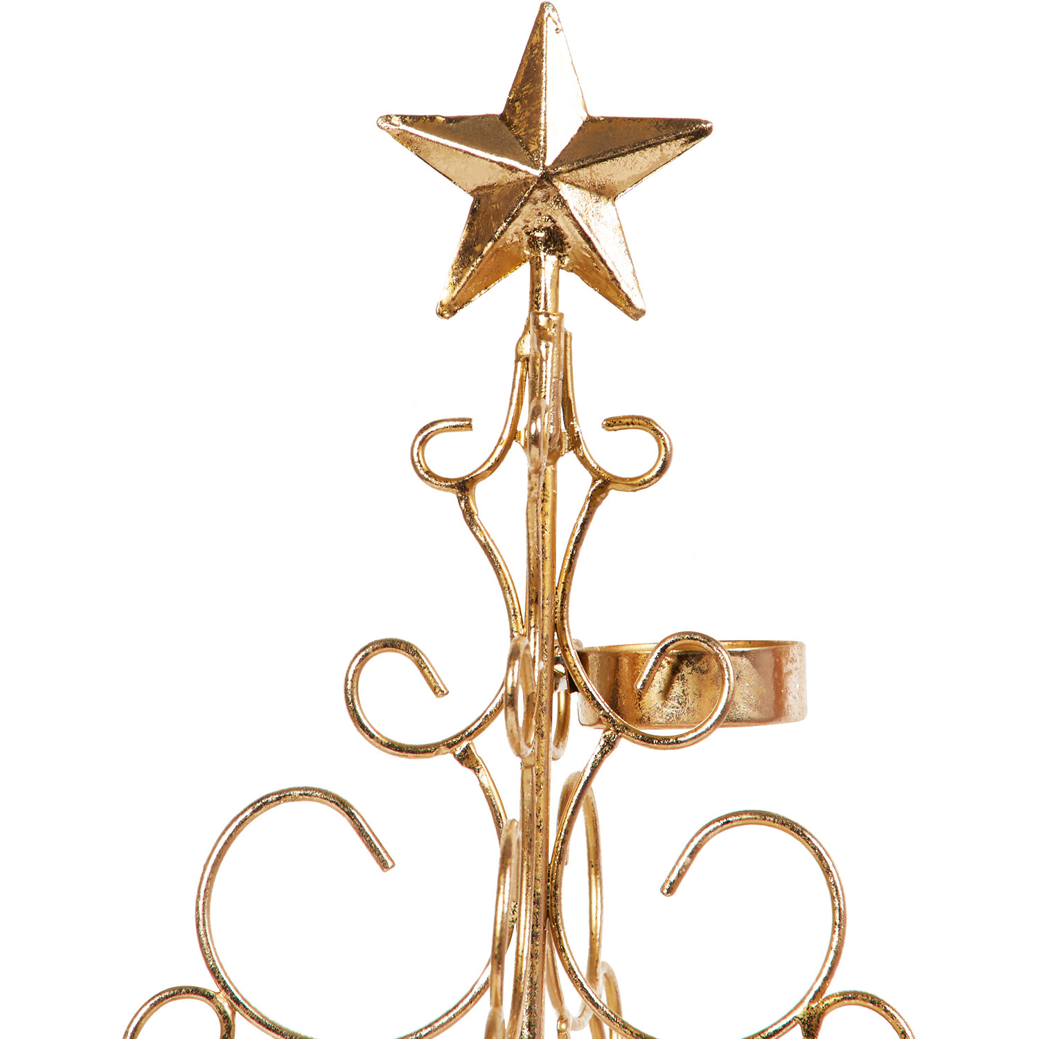 Metal Christmas Tree Candle Holder - Gold Image 5