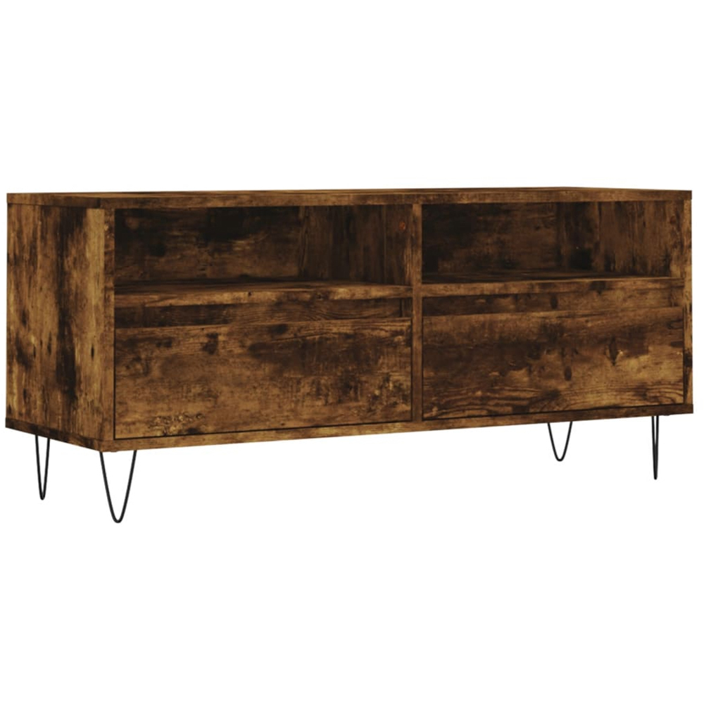 vidaXL 2 Drawer 2 Shelf Smoked Oak TV Cabinet Image 2