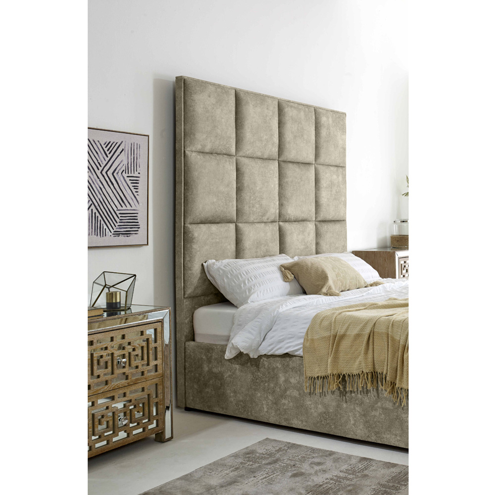Eleganza Madelyn King Size Pearl Oakland Fabric Bed Frame Image 4