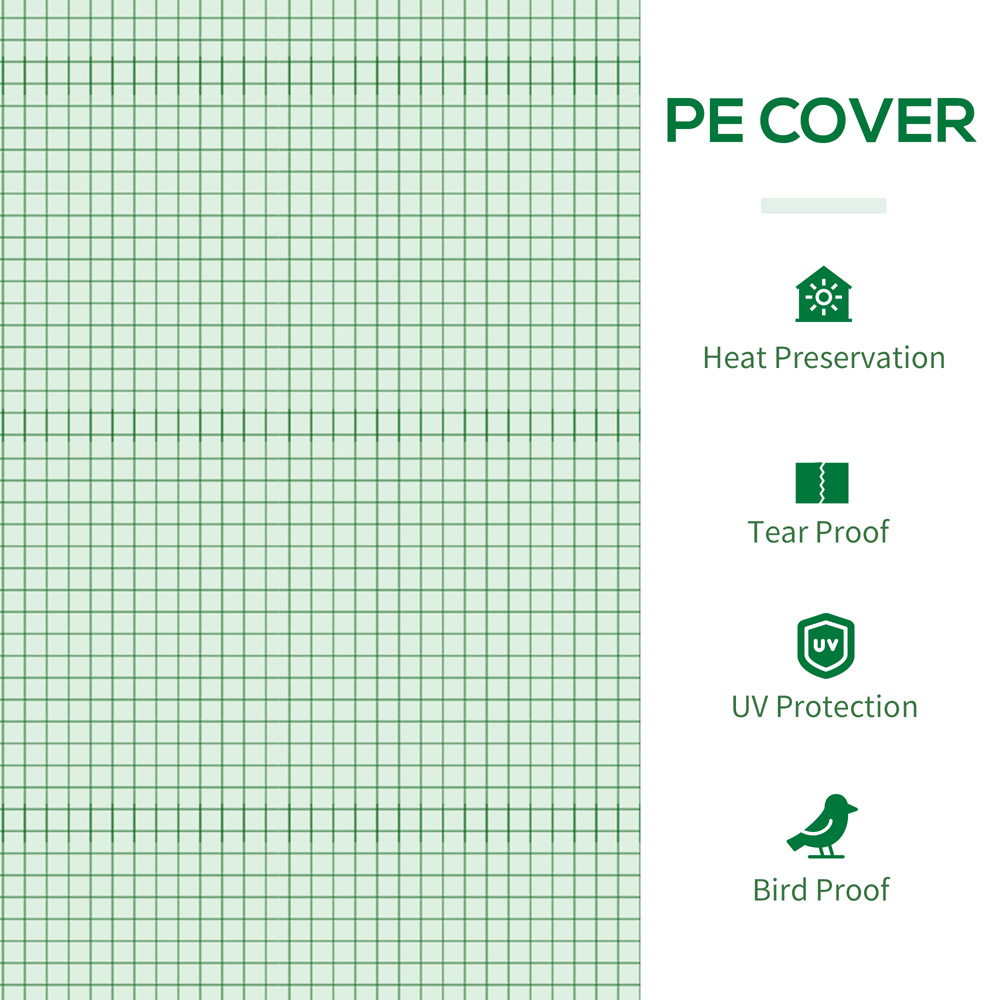 Outsunny Green PE Cover 3 x 7.9ft Portable Small Polytunnel Greenhouse Image 4