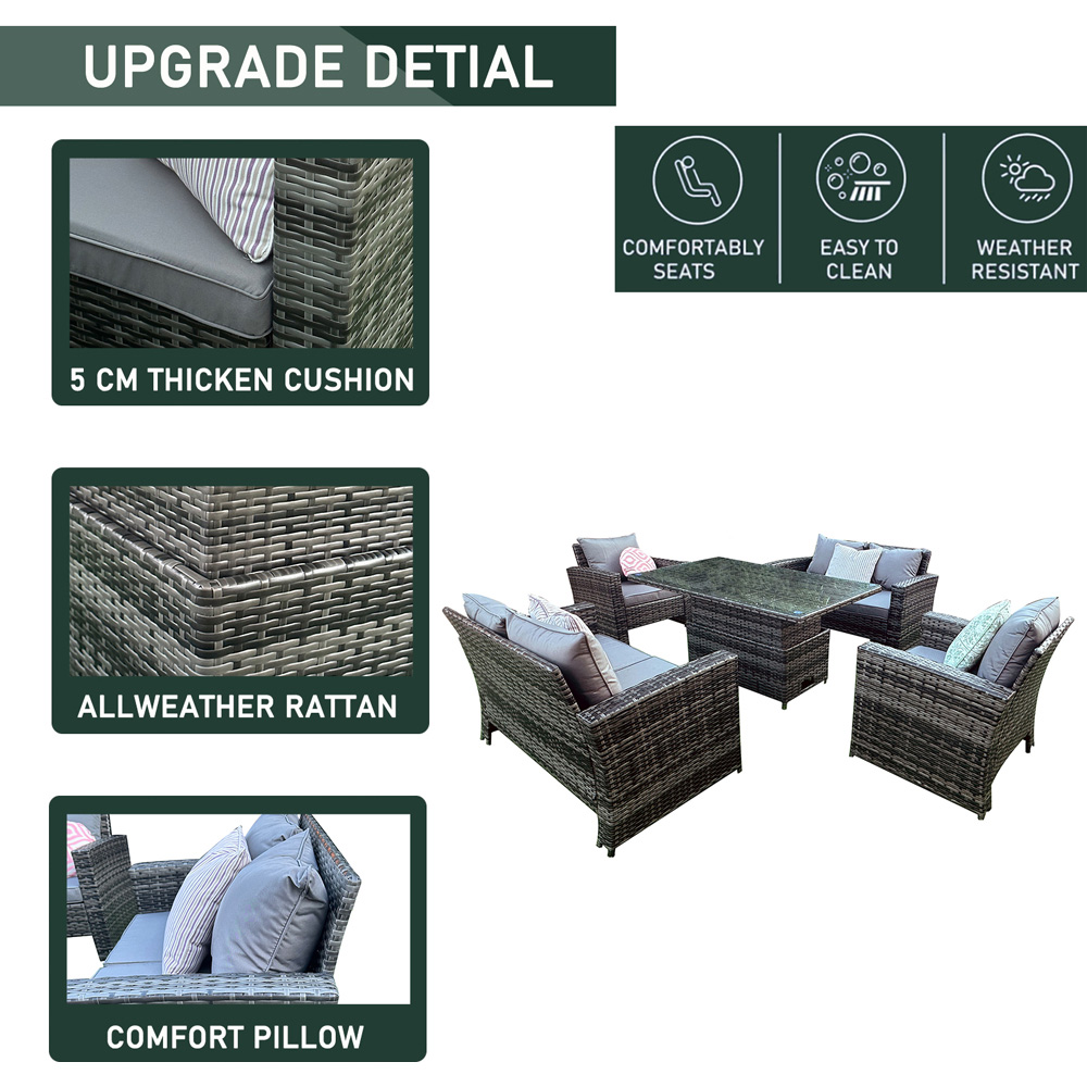 Florence 6 Seater Rattan Garden Lounge Set Image 6