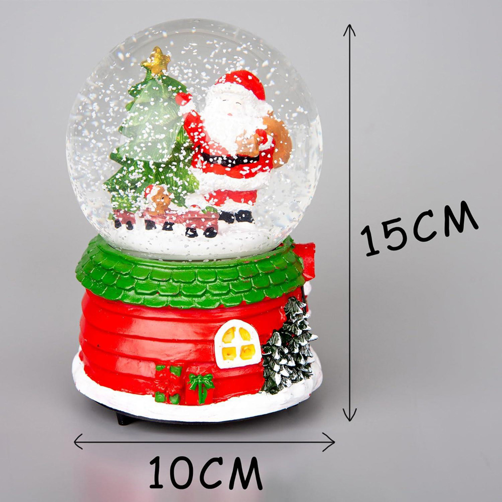 Shatchi Musical Snowglobe Santa Scene Image 3
