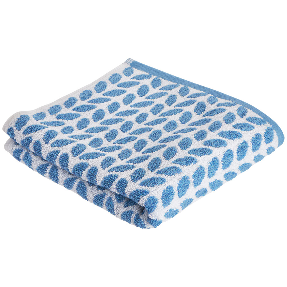 Wilko Wide Stripe Hand Towel Blue and White Image 1