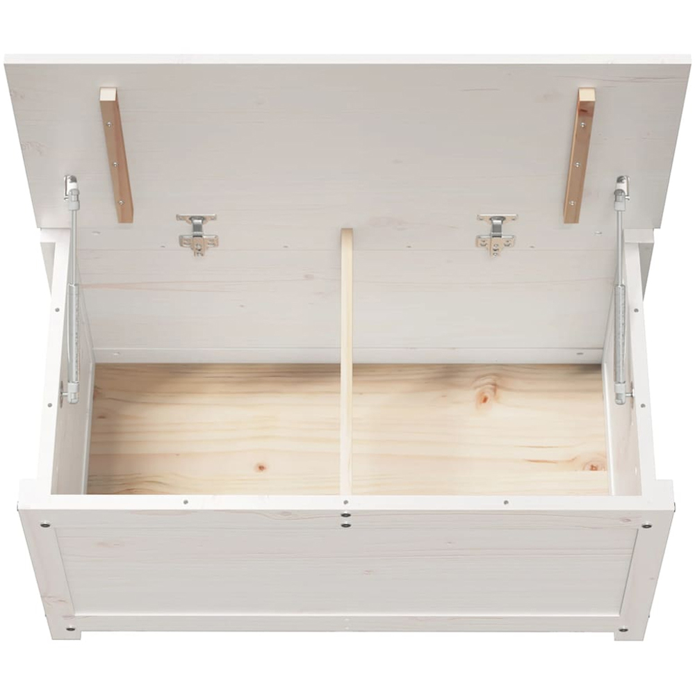 vidaXL White Solid Pine Wood Storage Box with Lid 80 x 40 x 45.5cm Image 6