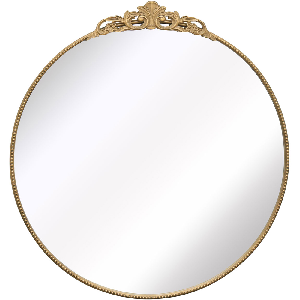 The Crown Gold Metal Wall Mirror 100 x 100cm Image 1