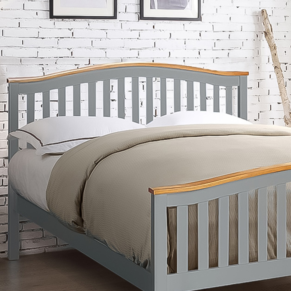 Brooklyn Double Grey Wooden Bed Frame Image 2