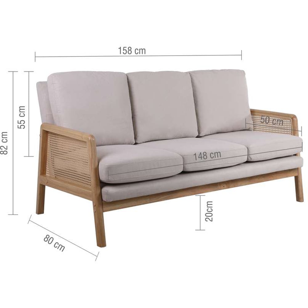 Birlea Ida 3 Seater Rattan Sofa Image 9