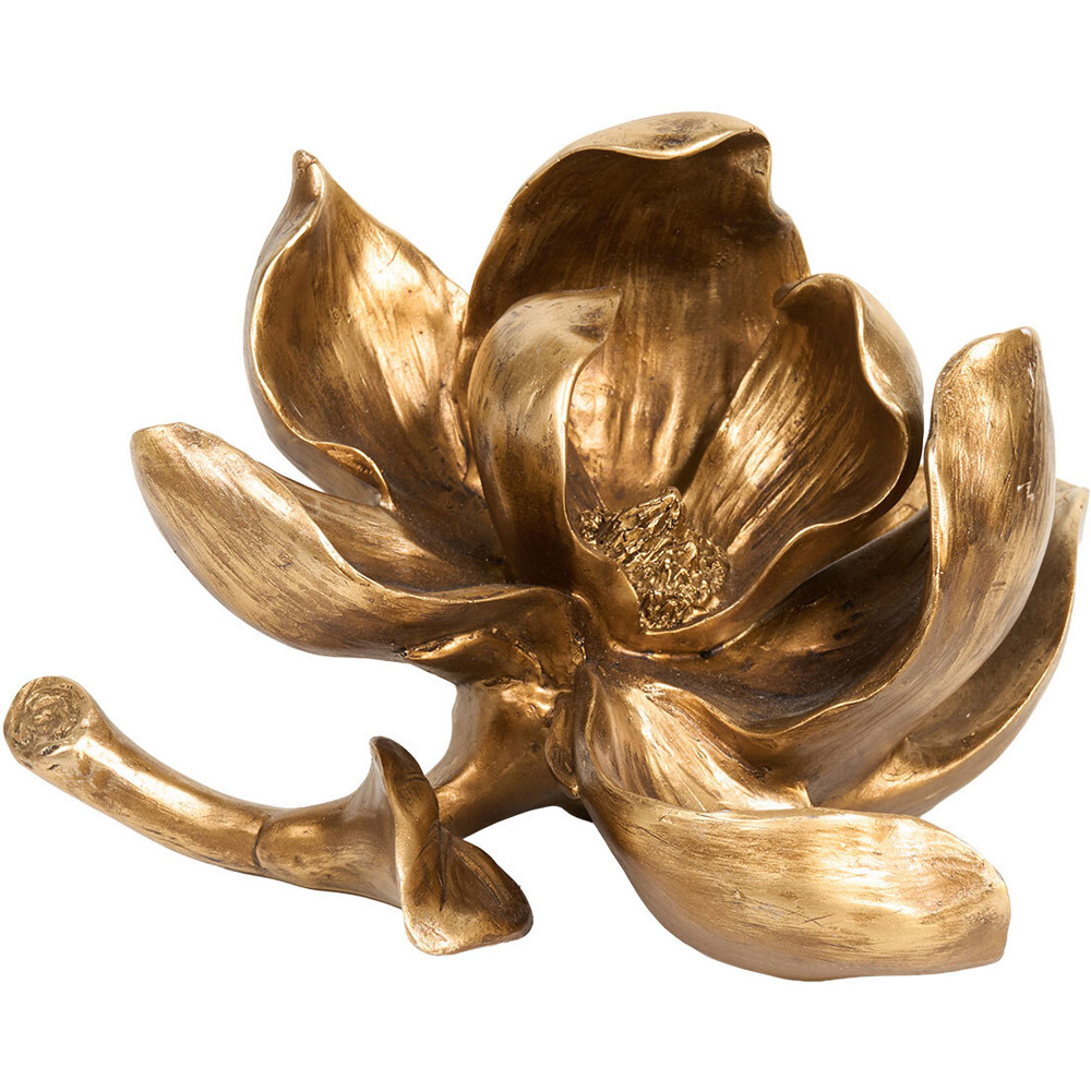 Shiny Magnolia Ornament Gold Image 3