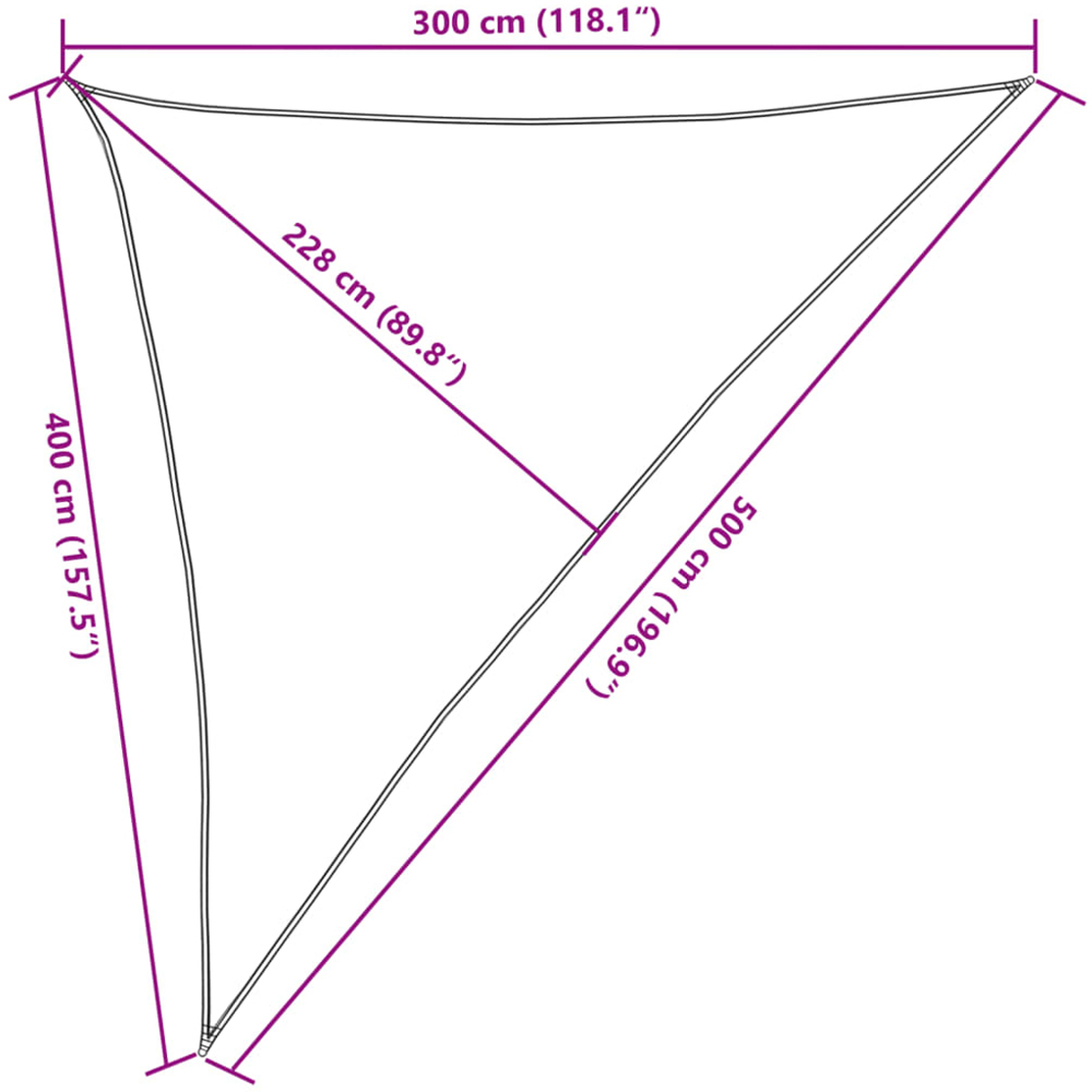vidaXL Grey Triangular Sun Shade Sail 3 x 4 x 5m Image 8