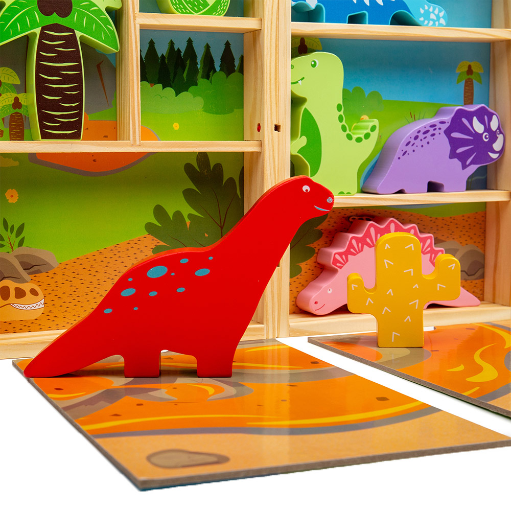 Bigjigs Toys Wooden Dinosaur Animal Playbox Multicolour Image 4