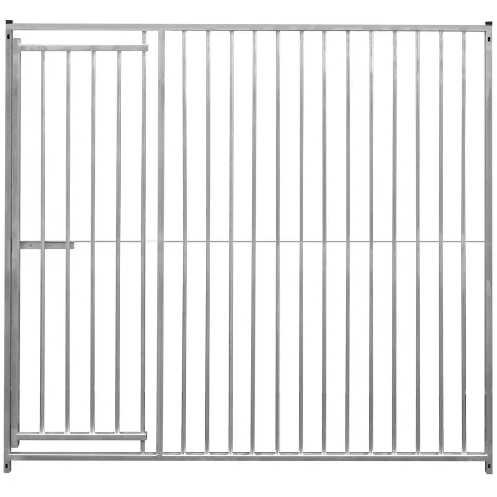 MonsterShop 2m Silver Dog Run Panel with Door and 8cm Bar Spacing Image 2