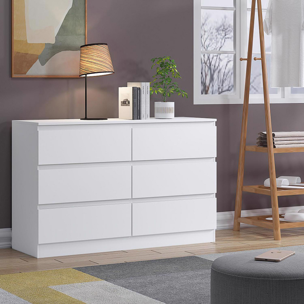 FWStyle Carlton Matt White 2 Piece Bedroom Furniture Set Image 6