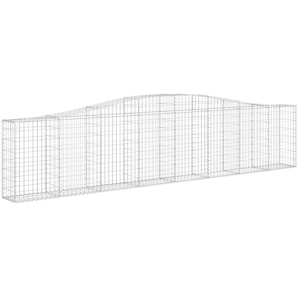 vidaXL Silver Galvanised Iron Arched Gabion Basket 400 x 30 x 80/100cm 10 Pack Image 1