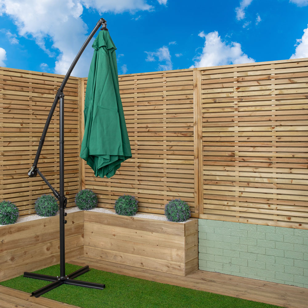 Samuel Alexander Green Hanging Cantilever Banana Parasol with Cover 3m Image 4