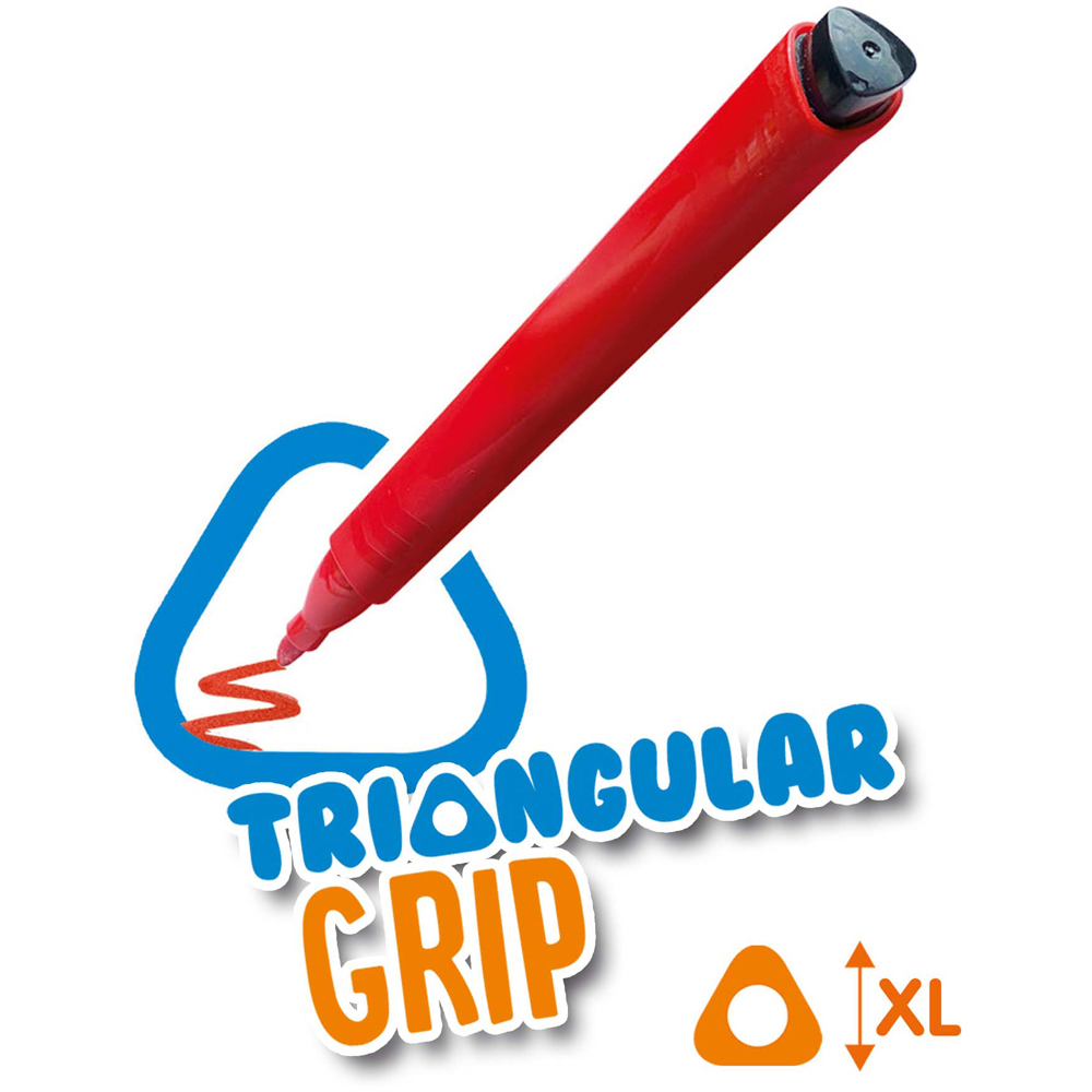 SES Creative Assorted Colour Triangular Grip Colouring Pen 12 Pack Image 4