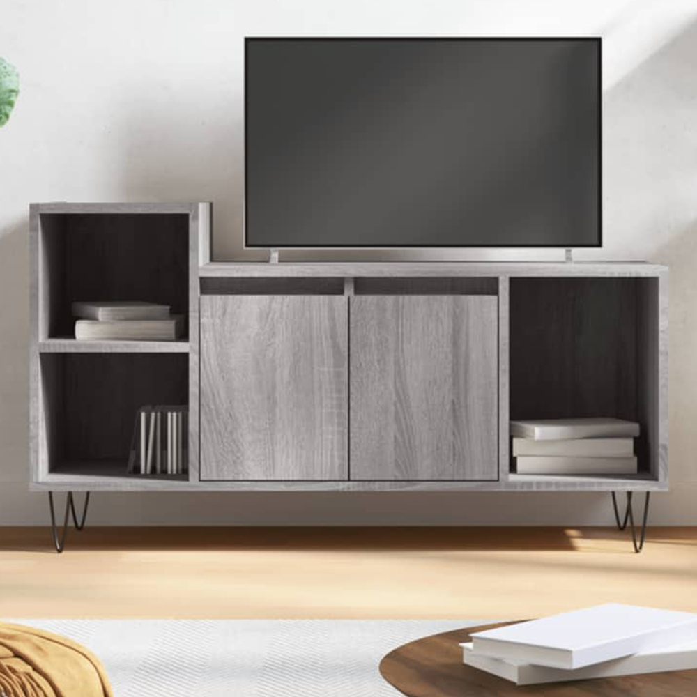 vidaXL 2 Door 3 Shelf Grey Sonoma TV Cabinet Image 1