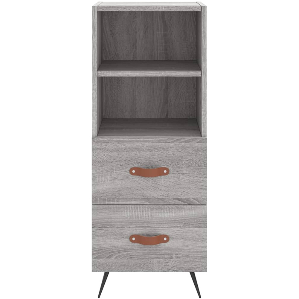 vidaXL Single Door 2 Drawer 2 Shelf Grey Sonoma Highboard Image 6