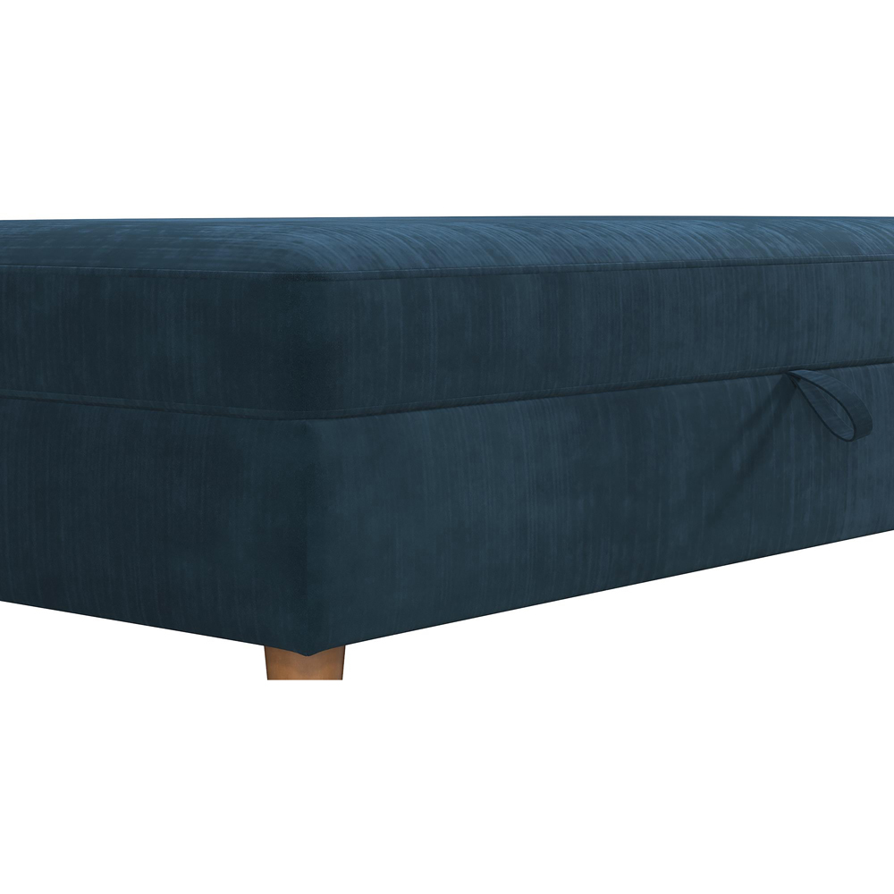Dorel Hartford Blue Chenille Storage Ottoman Image 5