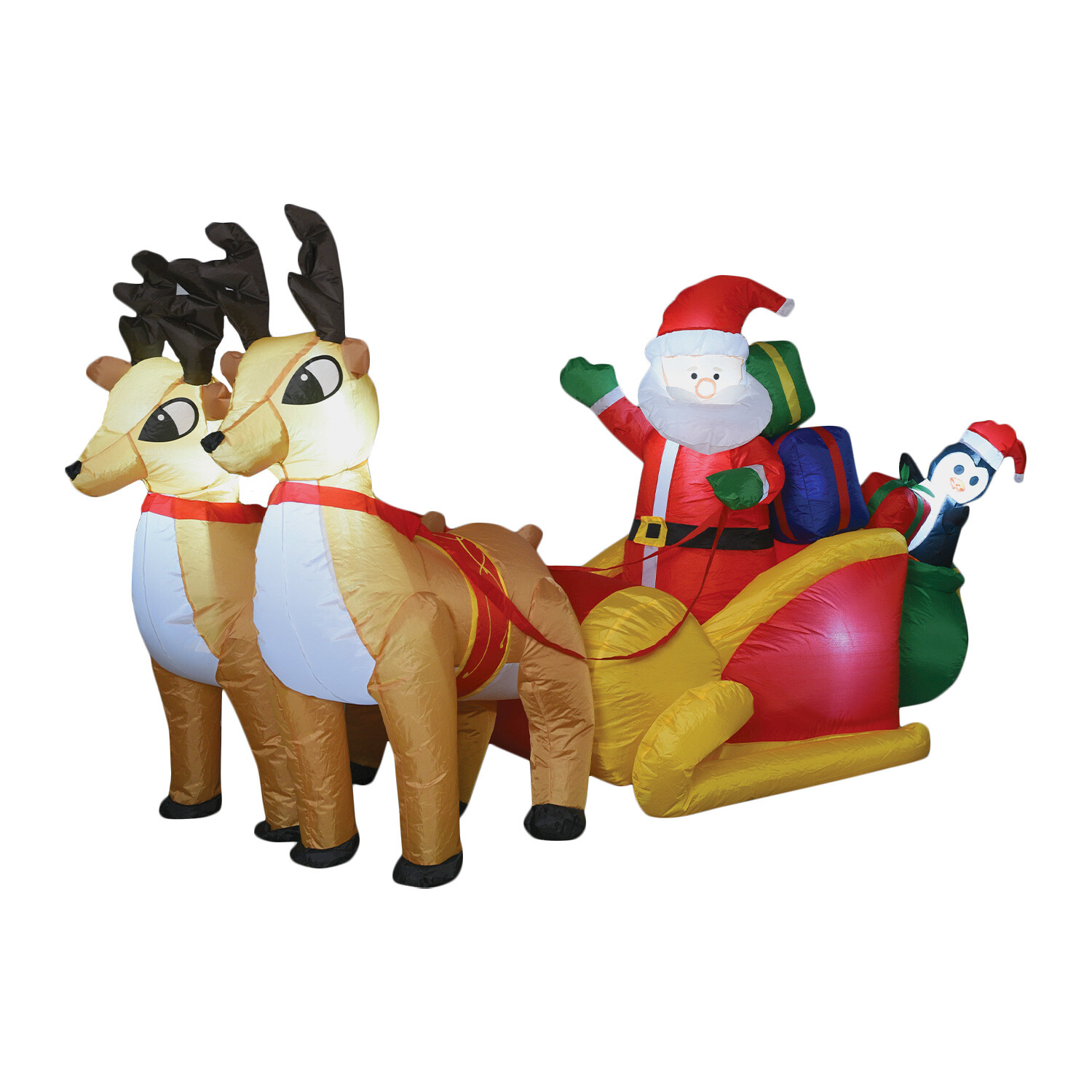 Inflatable Reindeer and Santa Sleigh Image 2
