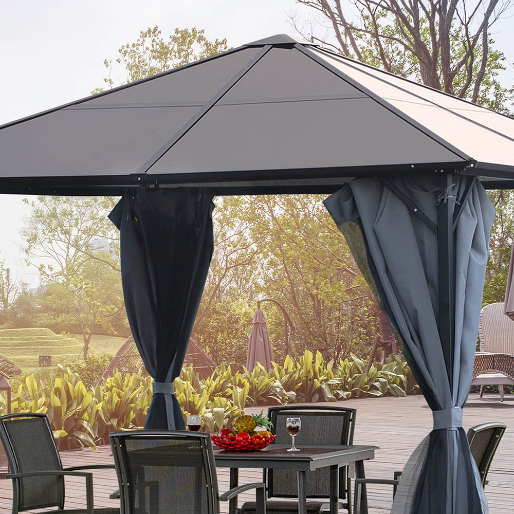 Outsunny 3 x 3m Grey Aluminium Frame Gazebo with Roof Image 5