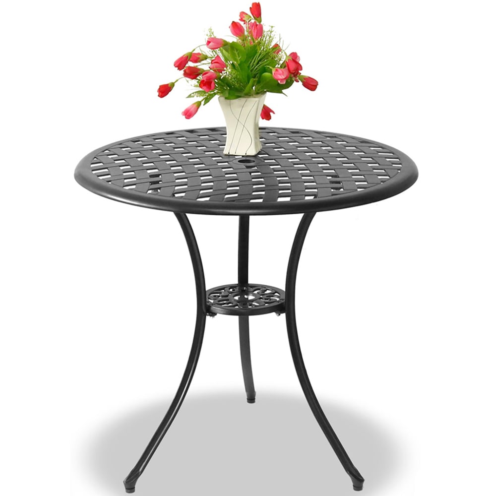 Centurion Supports OSHOWA Black Aluminium Garden Patio Bistro Table Image 2