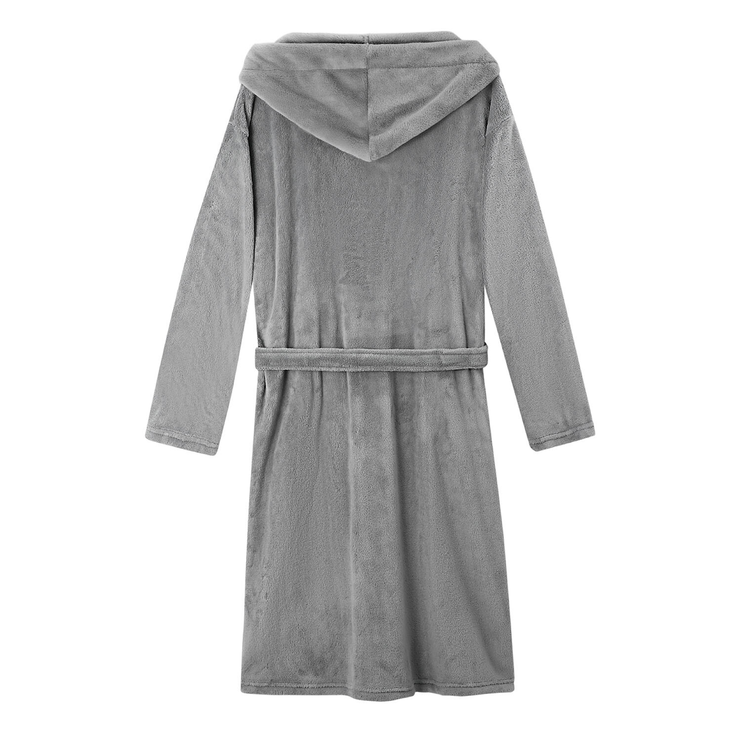 Mens Fleeced Dressing Gown - Black or Grey Image 3