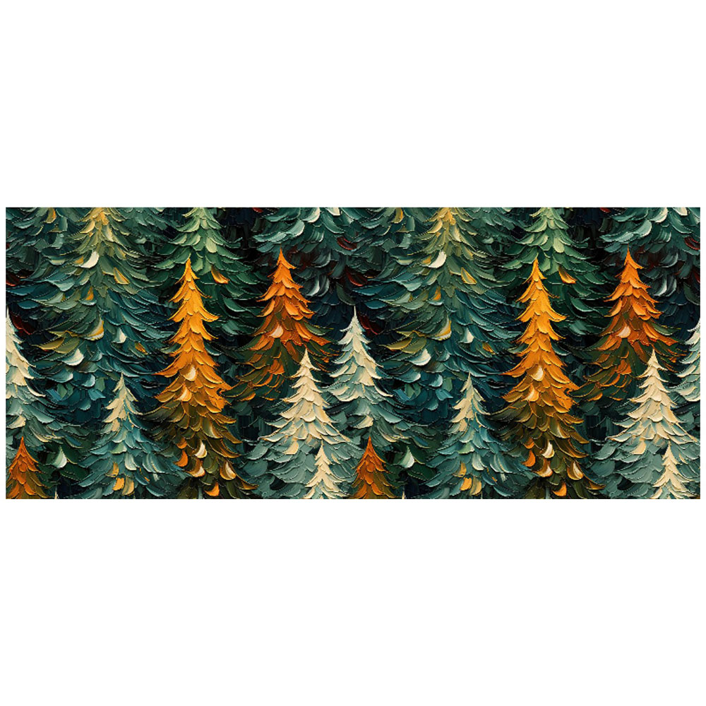 Warren Reed Designer Impasto Style Christmas Trees Glass Bathroom Splashback 25 x 60cm Image 2