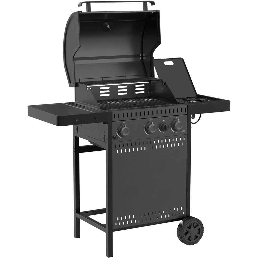 Ottimo 310 3 Burner Matt Grey and Black Gas BBQ with Side Burner Image 4