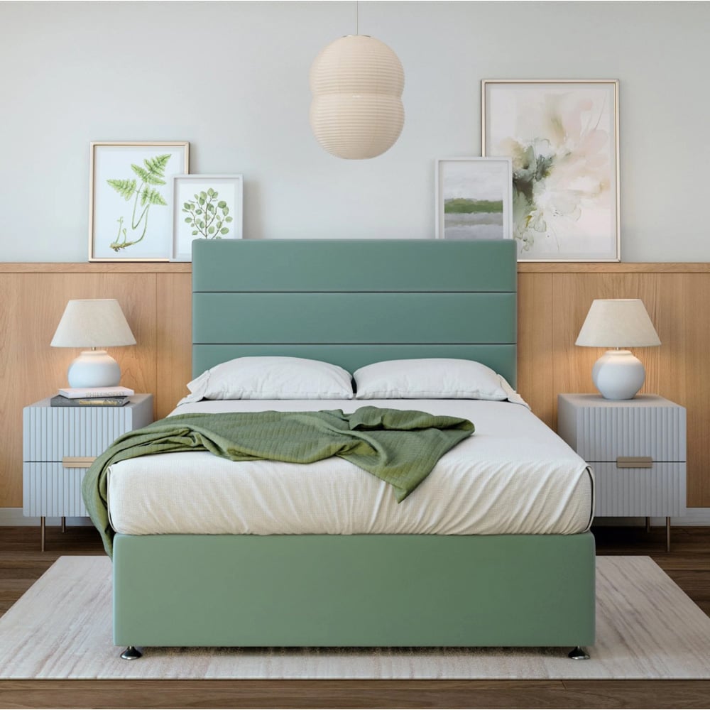 Bedmaster Single Duck Egg Plush Velvet Divan Base Image 3