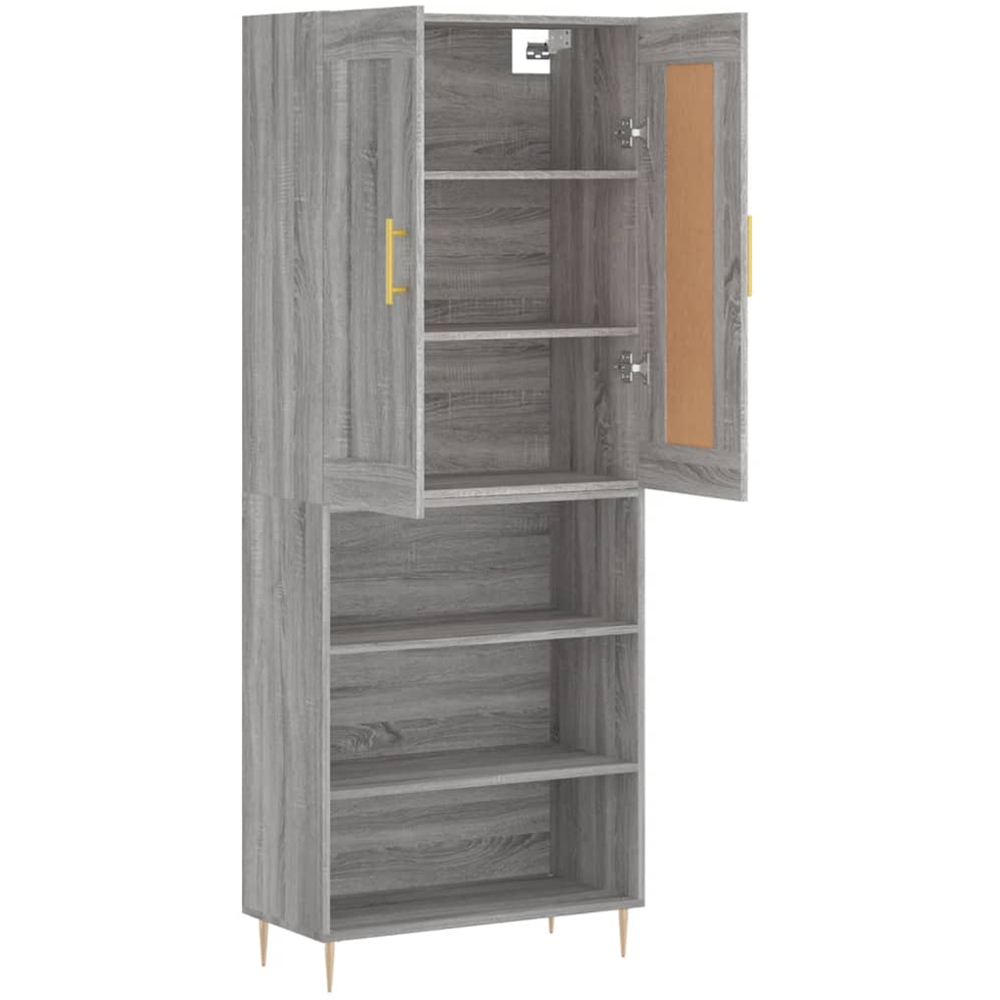 vidaXL 2 Door 3 Shelf Grey Sonoma Highboard Image 4