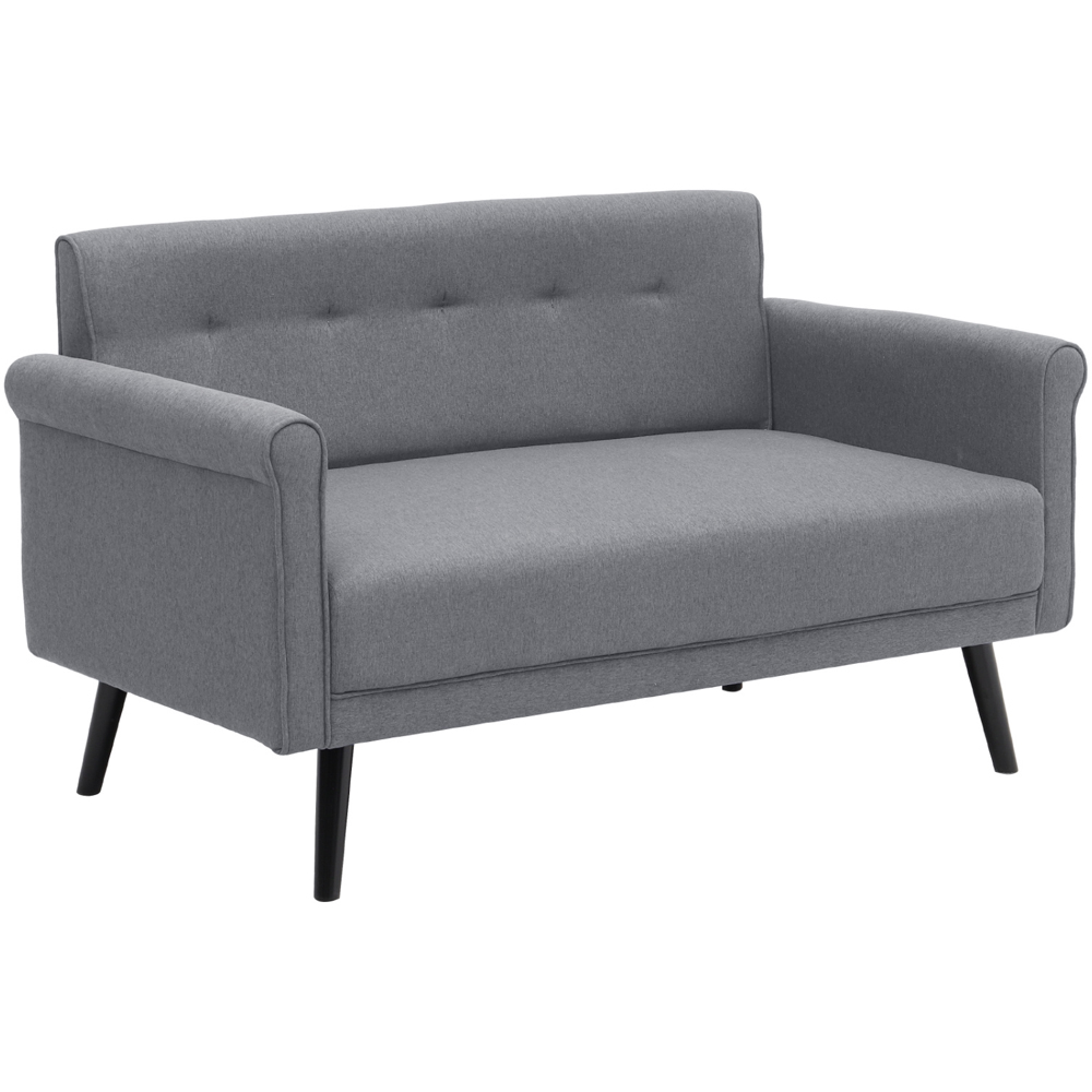 Living and Home 2 Seater Dark Grey Loveseat Sofa Image 2