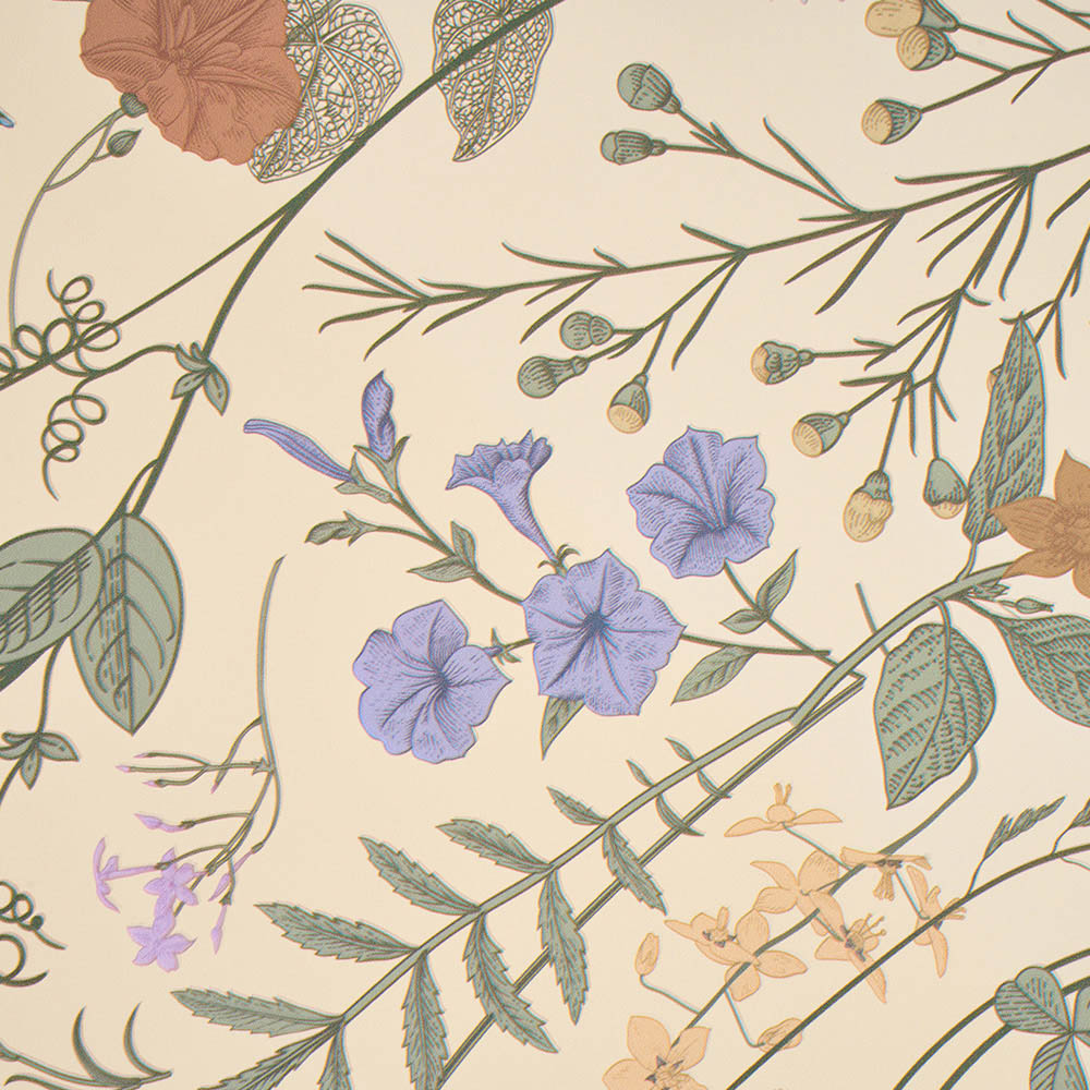 Living and Home Floral Pattern Beige and Multicolour Peel and Stick Wallpaper Image 1