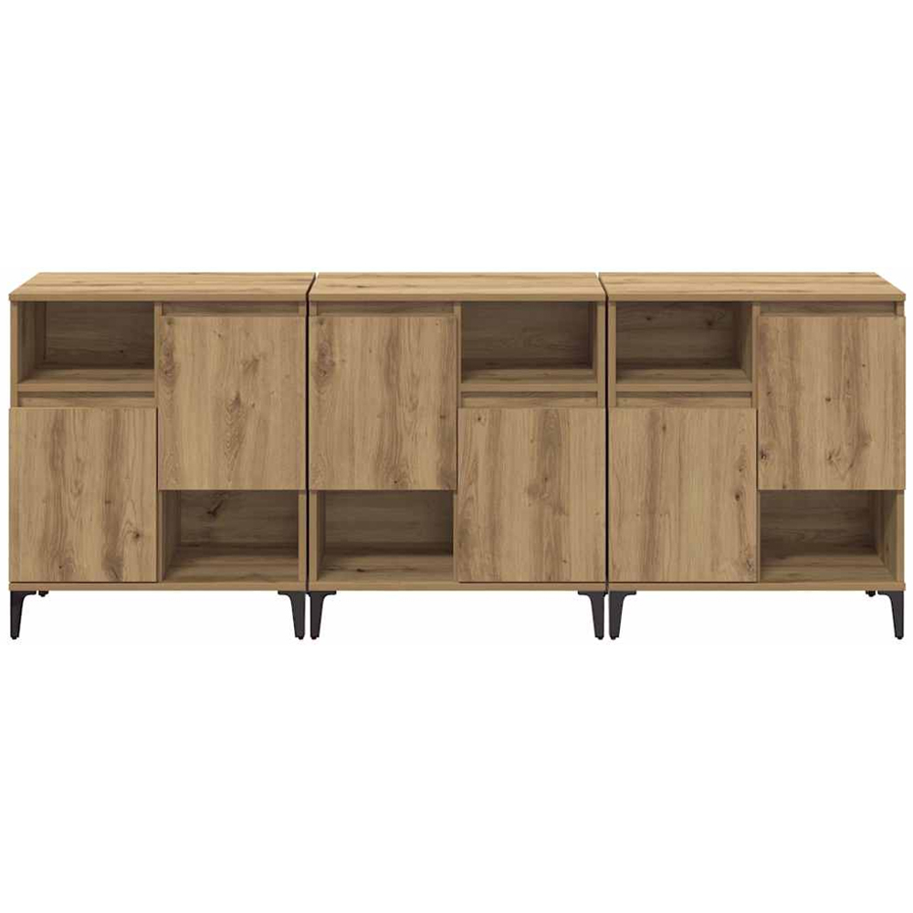 vidaXL 2 Door 2 Shelf Artisan Oak Compact Sideboard Set of 3 Image 5