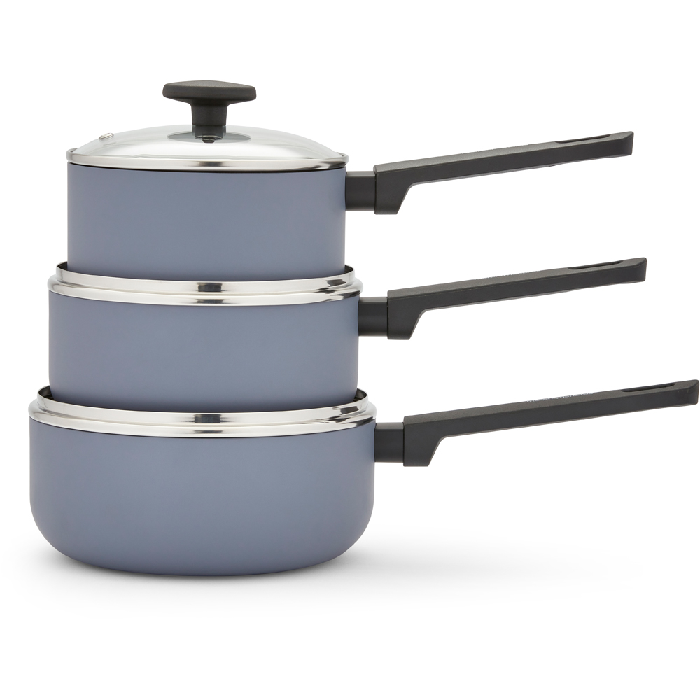 Morphy Richards Grey Recycled Aluminium 3 Piece Saucepan Set Image 4