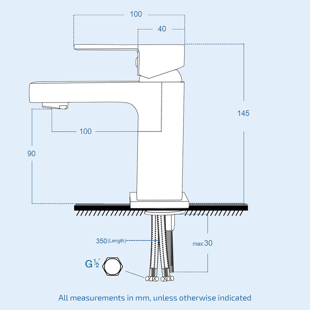 Nes Home Nexa Modern Chrome Basin Sink Mono Mixer Tap with Waste Image 3